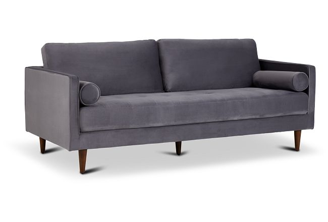 Luna Gray Velvet Sofa
