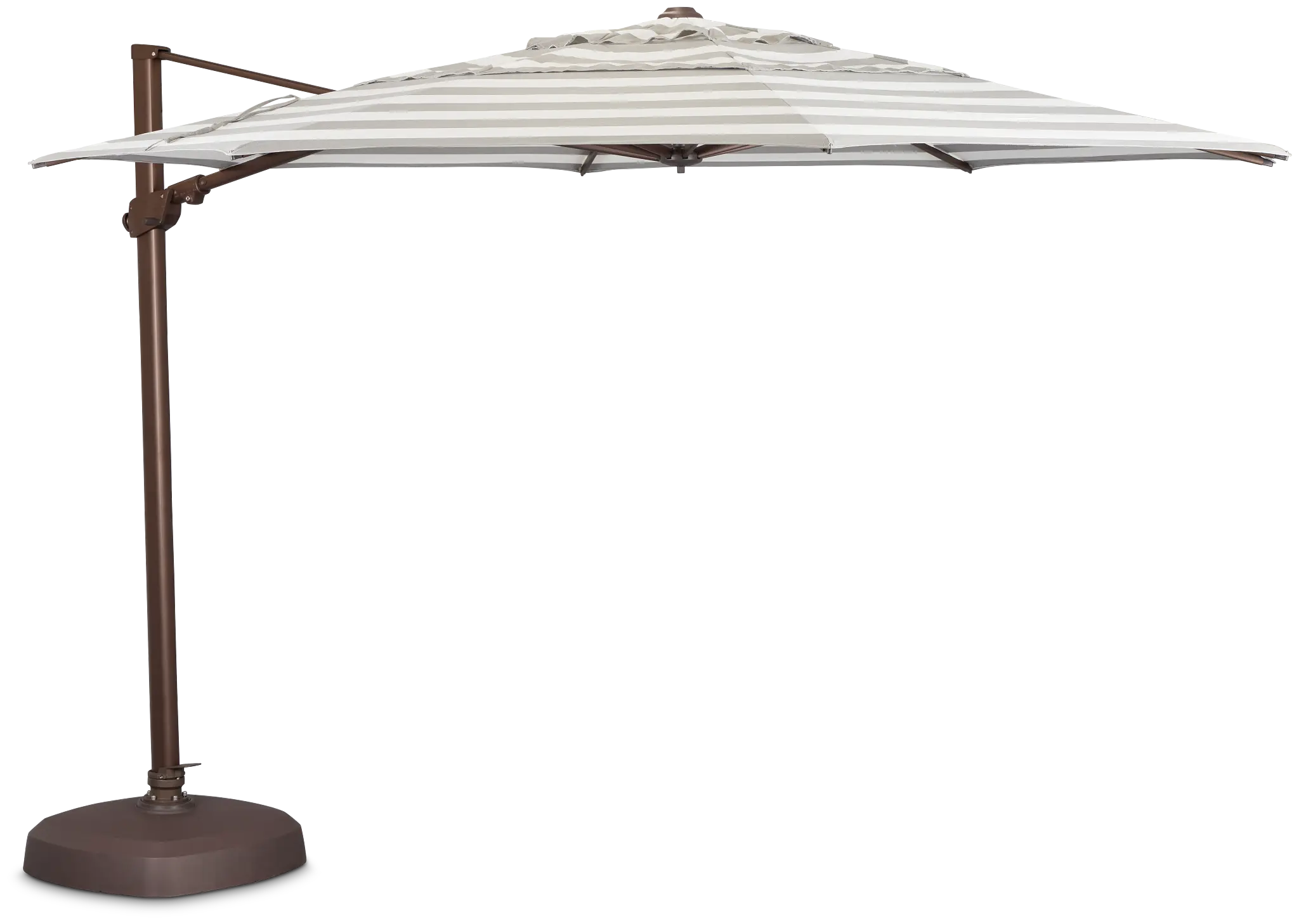 Abacos Gray Stripe Cantilever Umbrella Set Abacos Gray Stripe Cantilever Umbrella Set