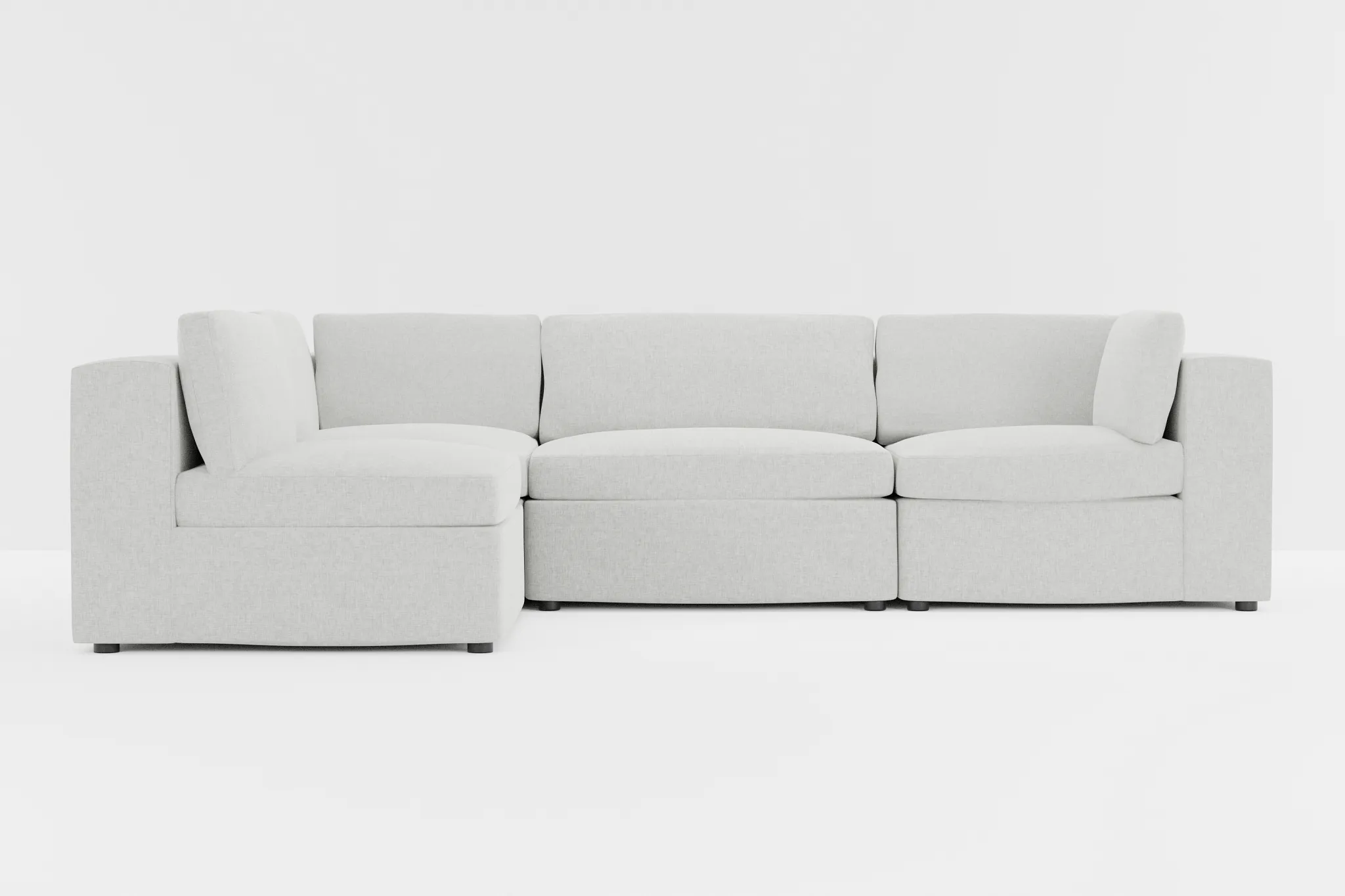 Destin Delray Pewter Fabric 4-piece Modular Sectional