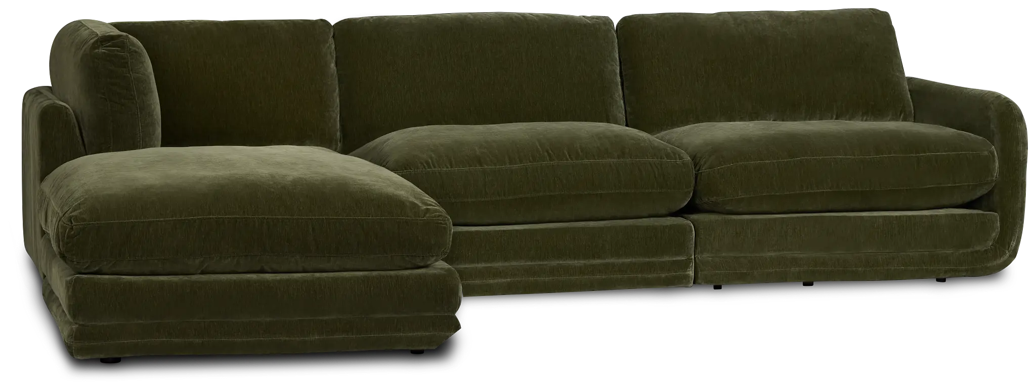 Jules Green Velvet 4-piece Left Facing Bumper Sectional Jules Green Velvet 4-piece Left Facing Bumper Sectional