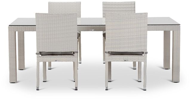Bahia Gray 84" Rectangular Table & 4 Chairs (3)