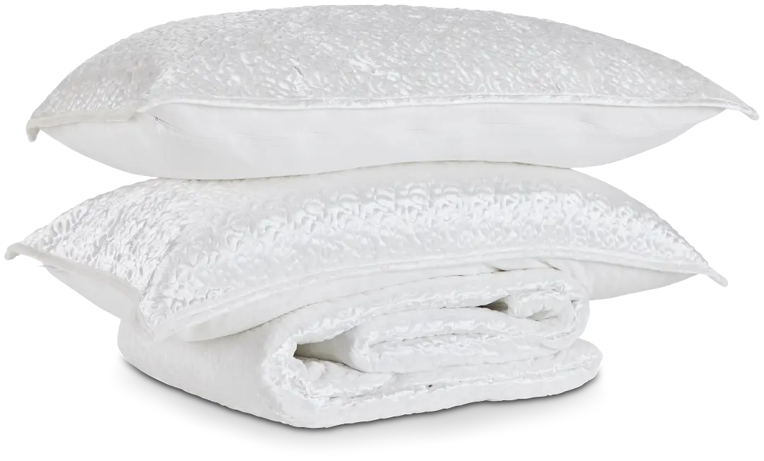 Paloma White Velvet Coverlet Set Paloma White Velvet Coverlet Set