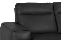 Elba Dark Gray Leather Large Dual Power Left Chaise Sectional