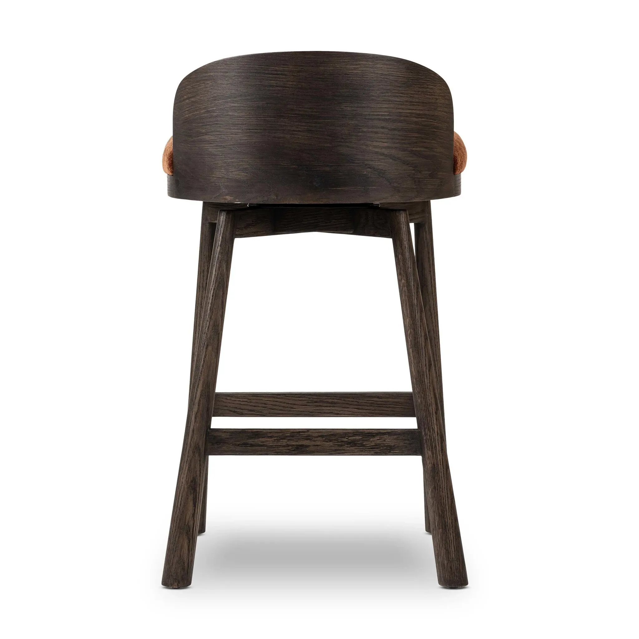 Clem Dark Orange Uph 24" Upholstered Barstool