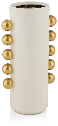 Knobs White Large Vase