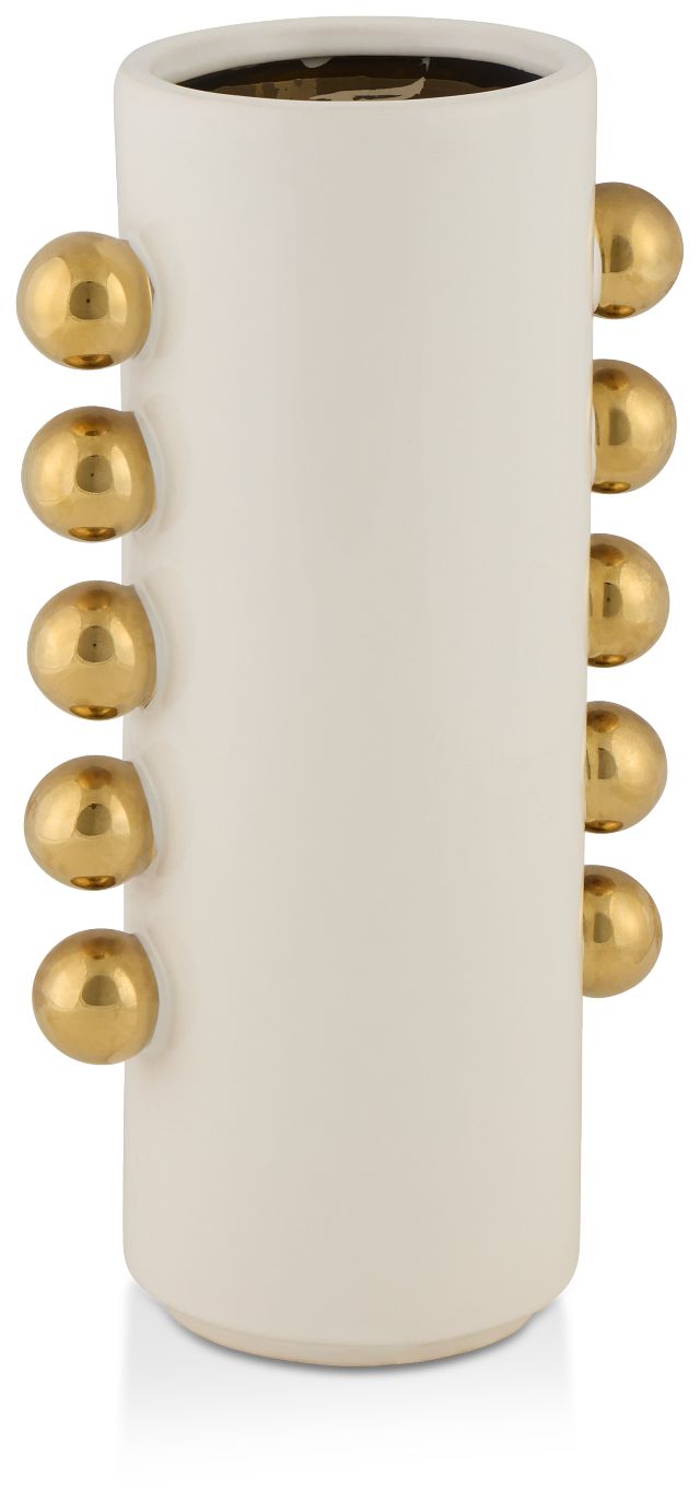 Knobs White Large Vase