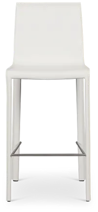 Lugo White 27" Upholstered Barstool