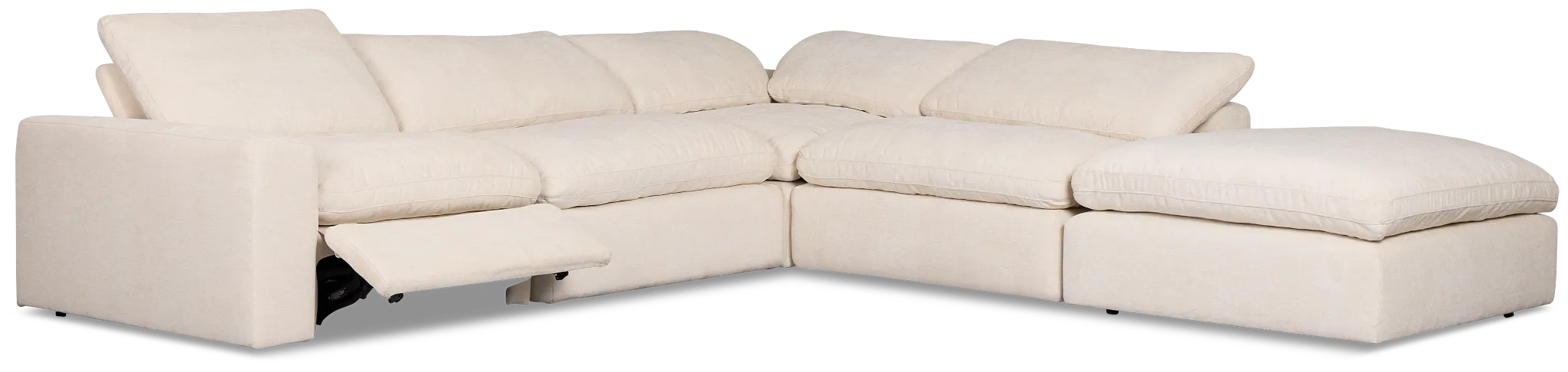 Drift Light Beige Fabric Medium Right Bumper Power Sectional