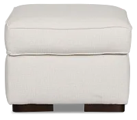 Sinclair Light Beige Fabric Ottoman