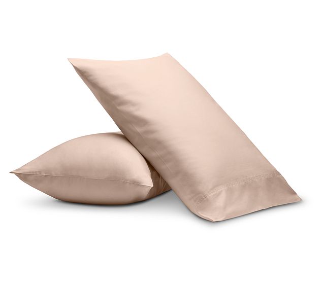 Rest & Renew Cotton Sateen Pink 300 Thread Set Of 2 Pillowcases