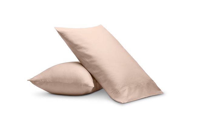 Rest & Renew Cotton Sateen Pink 300 Thread Set Of 2 Pillowcases