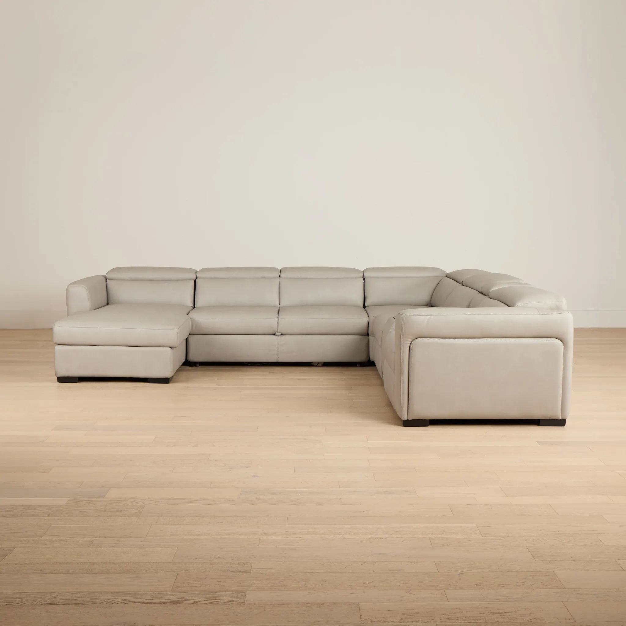 Melody Light Gray Storage Medium Left Power Reclining Chaise Sleeper Sect