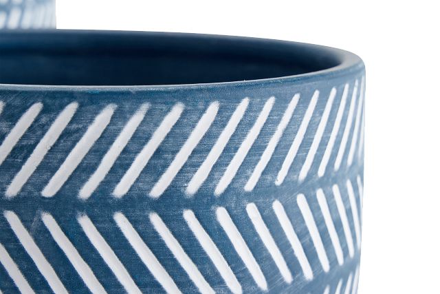 Shaw Dark Blue Set Of 3 Planter