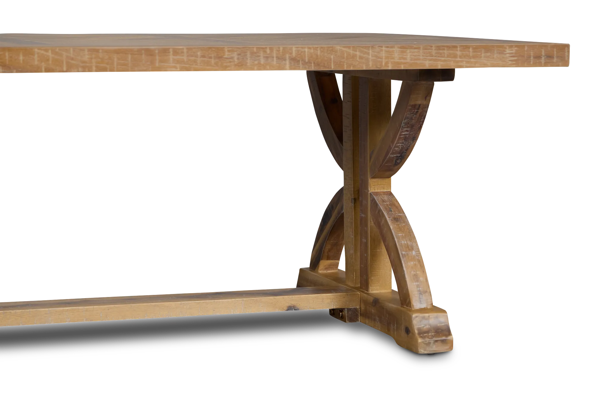 Joplin Light Tone Rectangular Trestle Coffee Table