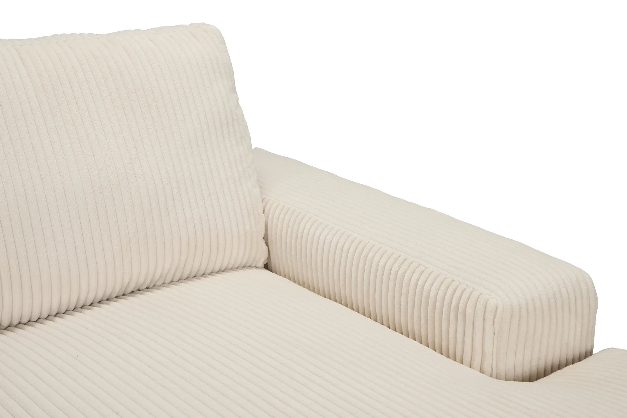 Charlie Ivory Fabric Right Chaise Sectional