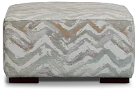 Zodiac Light Blue Fabric Cocktail Ottoman