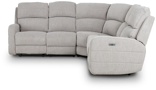 Piper Gray Fabric Small Two-arm Power Reclining Sectional