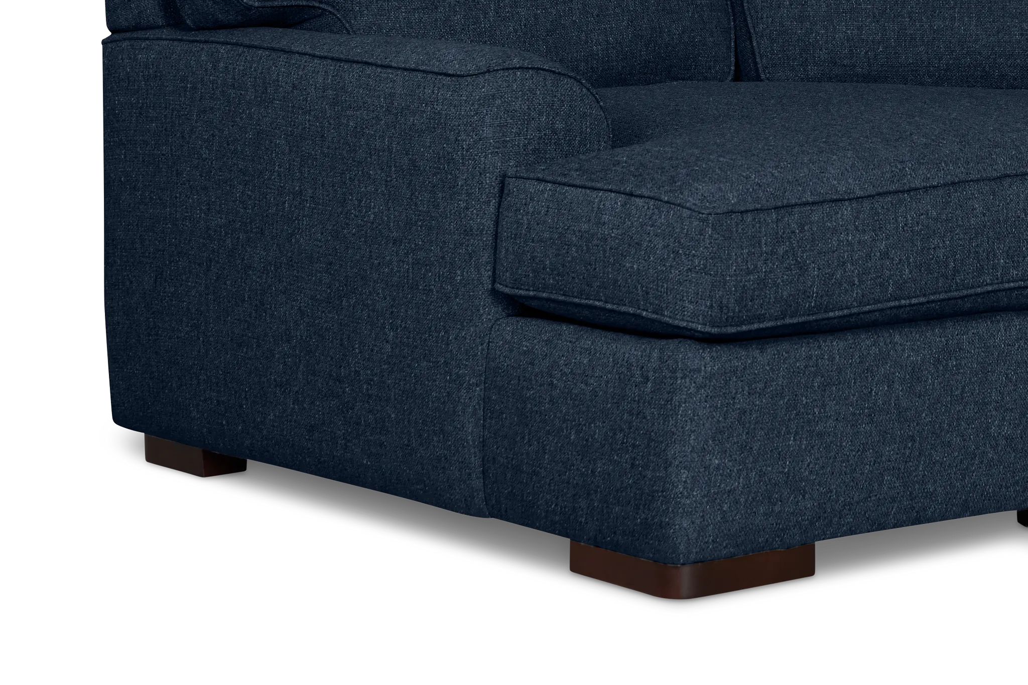 Sinclair Dark Blue Fabric Left Cuddler Innerspring Sleeper Sectional