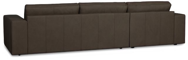 Kellan Dark Gray Leather Left Chaise Sectional