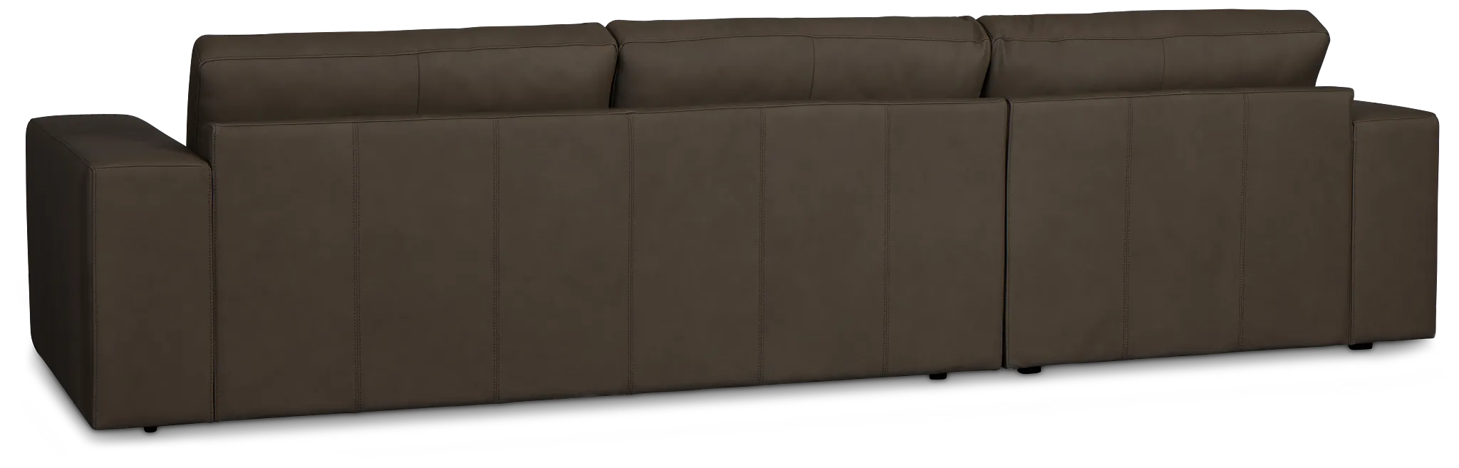 Kellan Dark Gray Leather Left Chaise Sectional