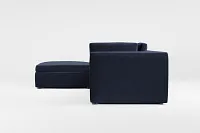 Destin Joya Dark Blue Velvet 4-piece Bumper Sectional