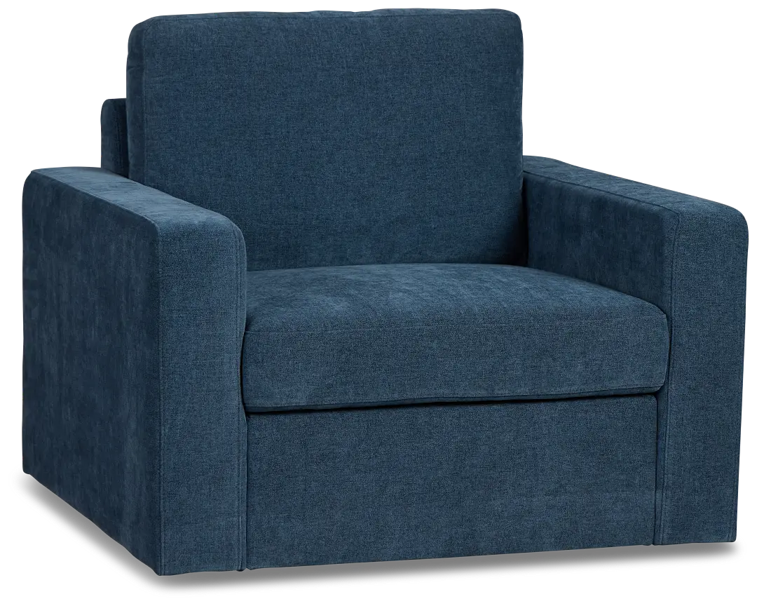 Addie Blue Fabric Swivel Chair Addie Blue Fabric Swivel Chair
