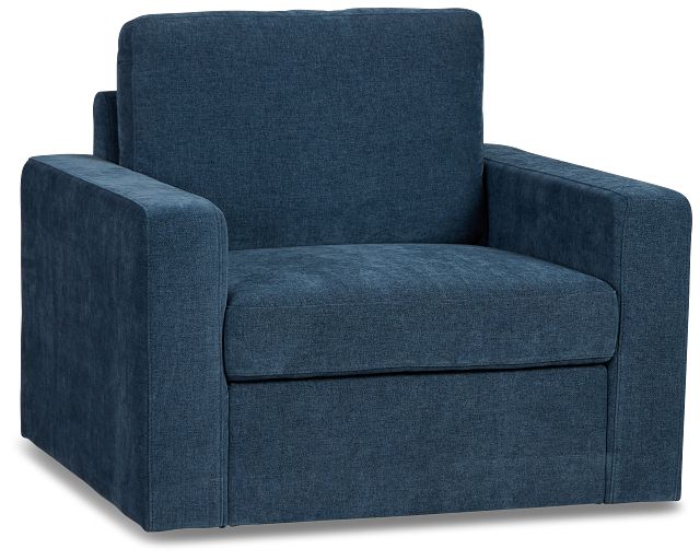 Addie Blue Fabric Swivel Chair
