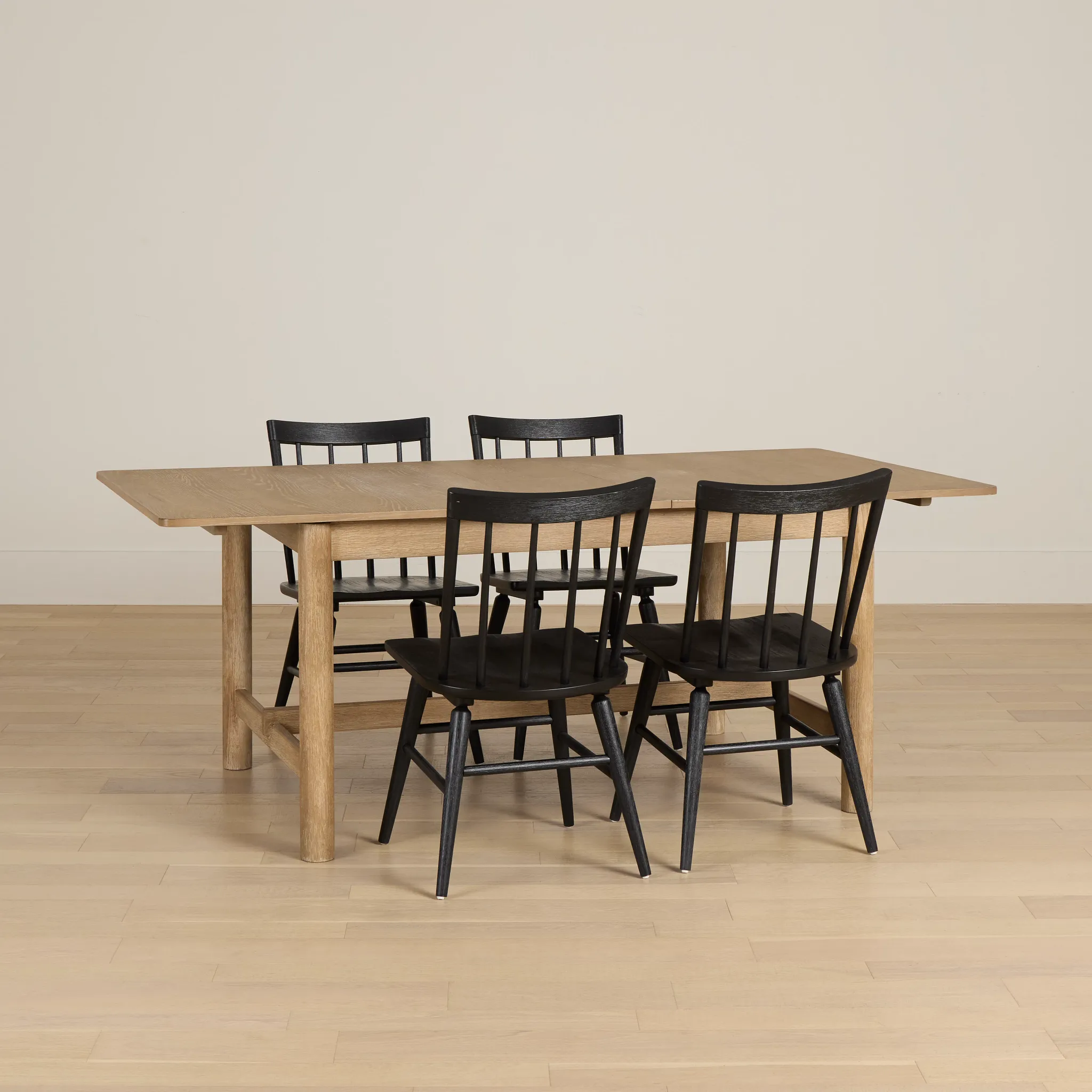 Taylor Light Tone Rect Table & 4 Wood Chairs