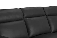 Elba Dark Gray Leather Small Dual Power Right Chaise Sectional