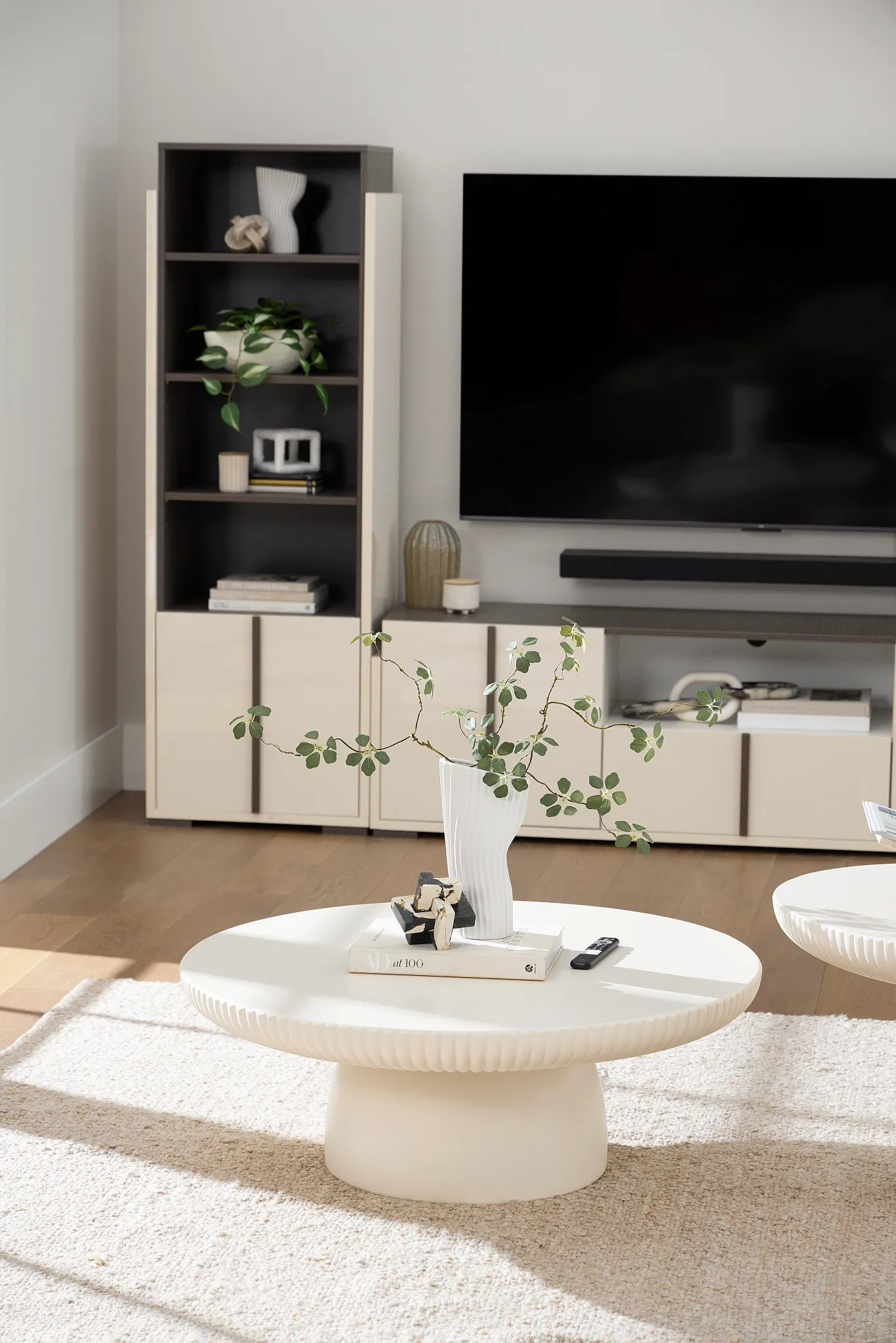 Cypress White Small Round Coffee Table