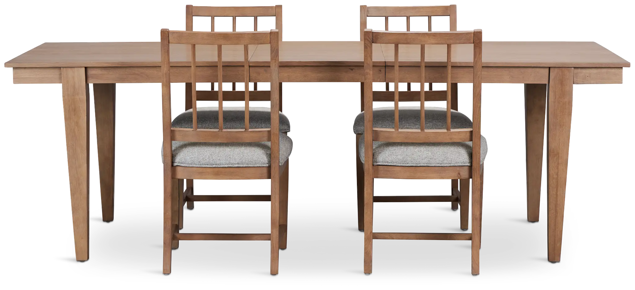 Provo Mid Tone Rect Table & 4 Gray Upholstered Chairs Provo Mid Tone Rect Table & 4 Gray Upholstered Chairs