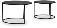 Doren Black Round Nesting Coffee Table