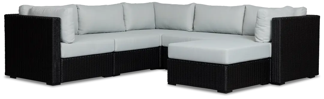 Montecito Black 6-piece Modular Sectional With Light Blue Cushions Montecito Black 6-piece Modular Sectional With Light Blue Cushions