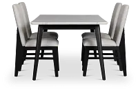 Riverdale Black Rectangular Table & 4 Upholstered Chairs