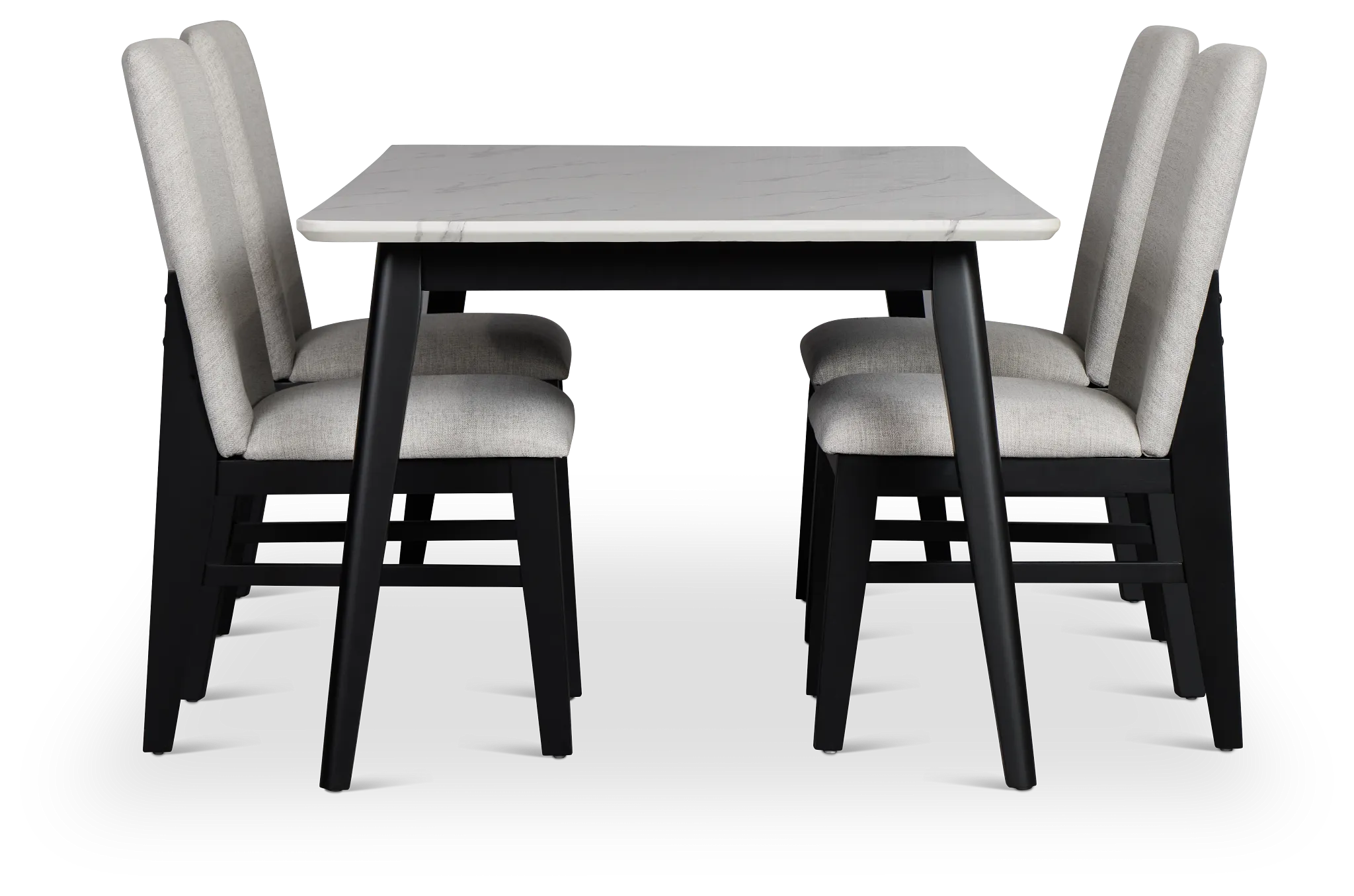 Riverdale Black Rectangular Table & 4 Upholstered Chairs