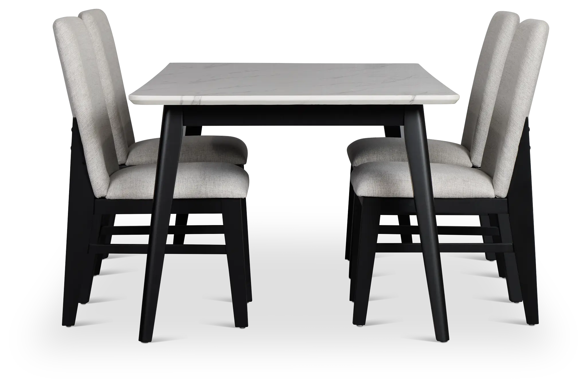 Riverdale Black Rectangular Table & 4 Upholstered Chairs Riverdale Black Rectangular Table & 4 Upholstered Chairs