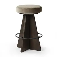 Stam Taupebackless 24" Upholstered Swivel Barstool