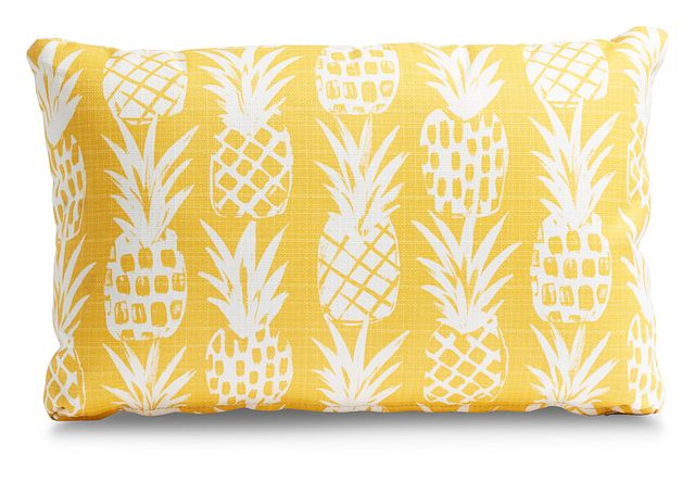 Pineapple Yellow Lumbar Indoor/outdoor Accent Pillow