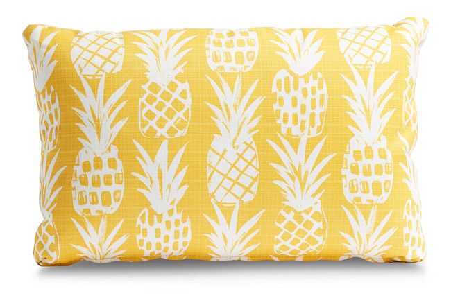 Pineapple Yellow Lumbar Indoor/outdoor Accent Pillow