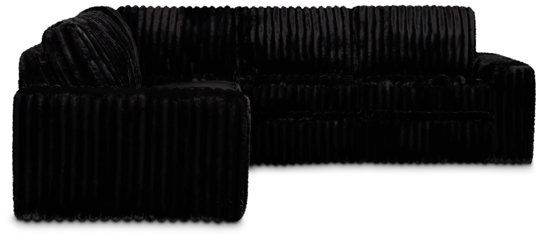 Teddy Black Fabric Small Two-arm Sectional Teddy Black Fabric Small Two-arm Sectional