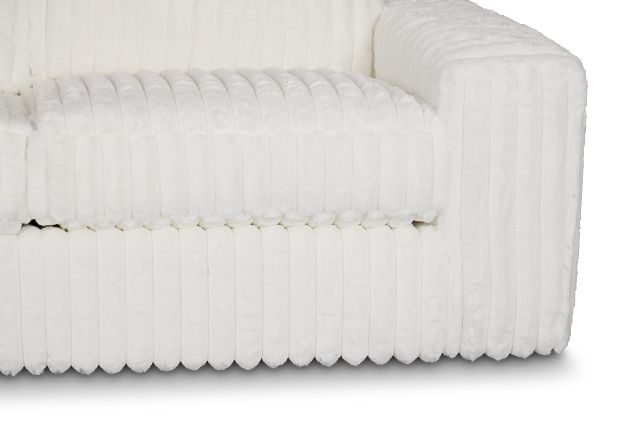 Teddy White Fabric Left Chaise Sectional