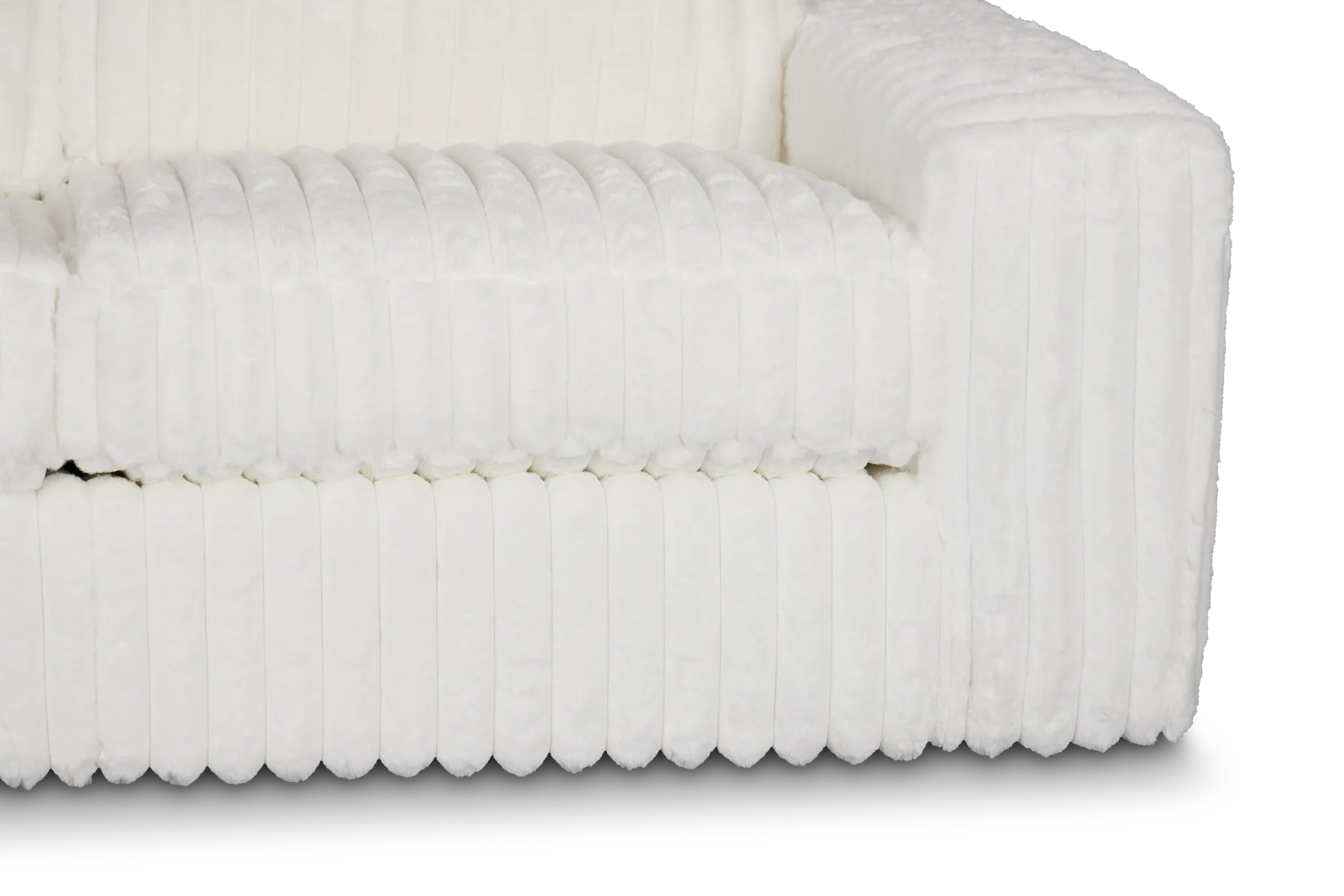 Teddy White Fabric Left Chaise Sectional