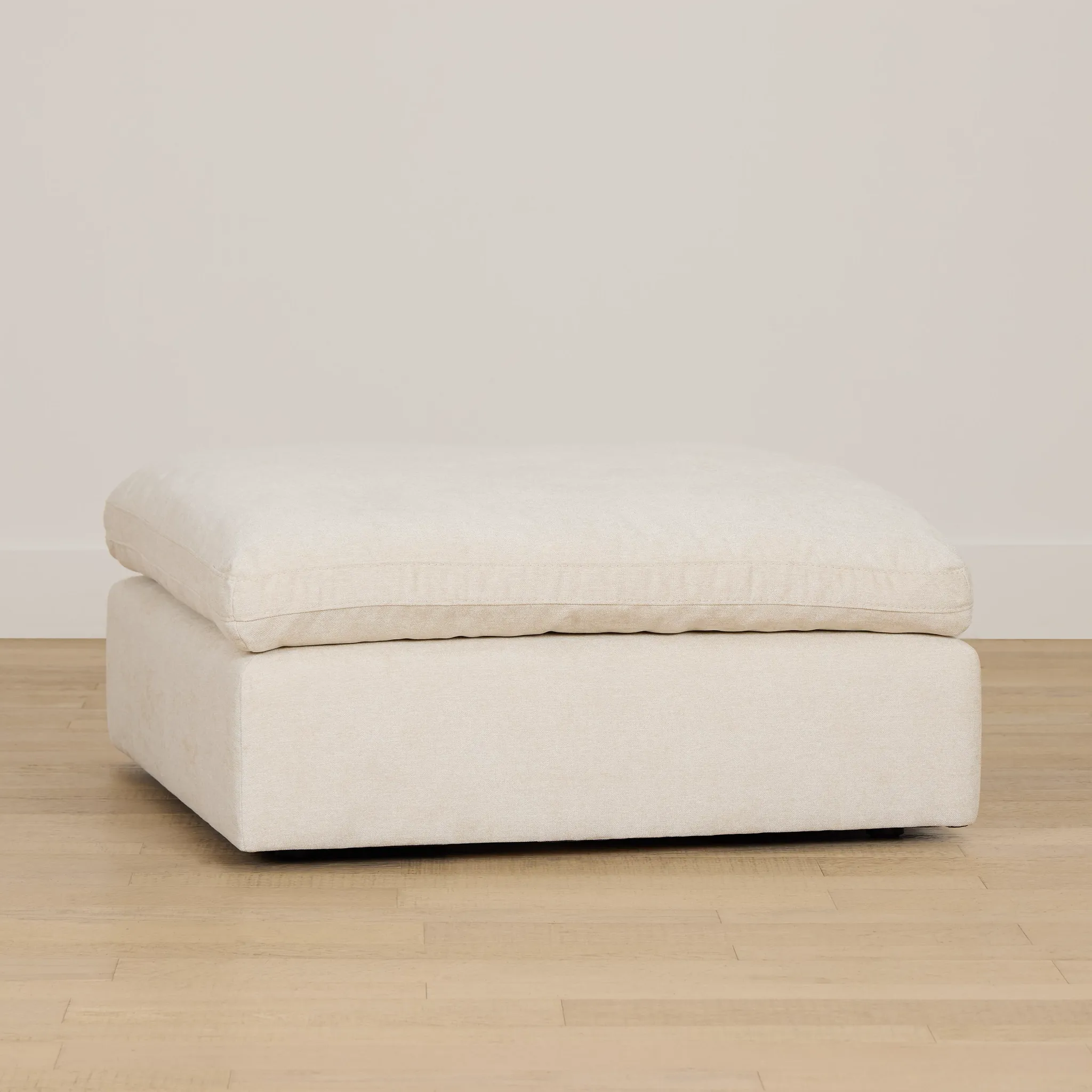 Drift Light Beige Fabric Ottoman