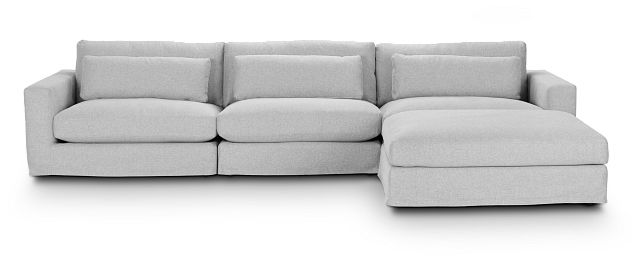 Cozumel Light Gray Fabric 4-piece Chaise Sectional