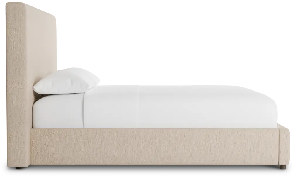 Grayton Linen Beige 54" Upholstered Platform Bed Grayton Linen Beige 54" Upholstered Platform Bed