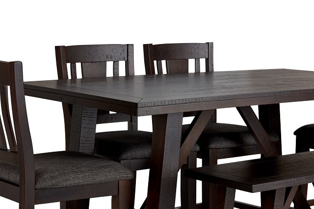 Cash Gray High Table, 4 Barstools & High Bench (5)
