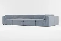Destin Lucy Navy Fabric 8-piece Pit Sectional
