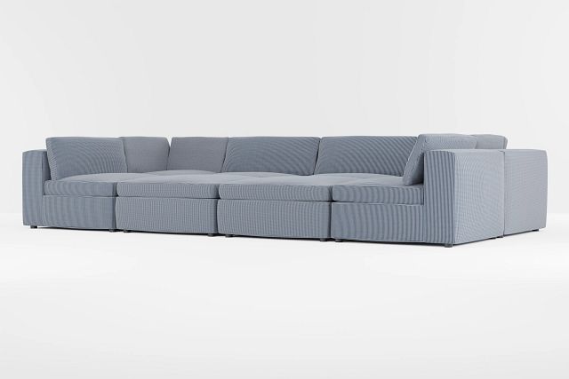 Destin Lucy Navy Fabric 8-piece Pit Sectional