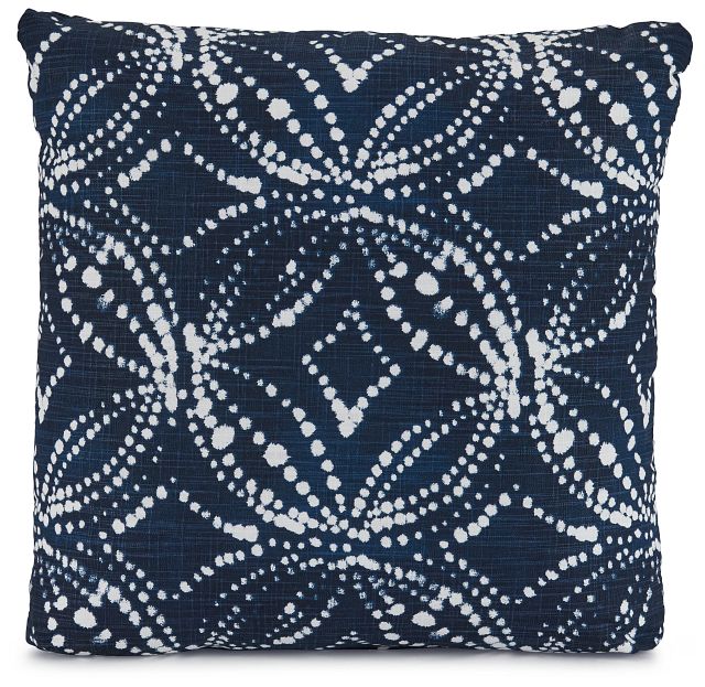 Gerardo Dark Blue Fabric 18" Accent Pillow (1)
