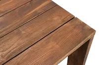 Linear Dark Gray White 70" Teak Table & 4 Cushioned Side Chairs